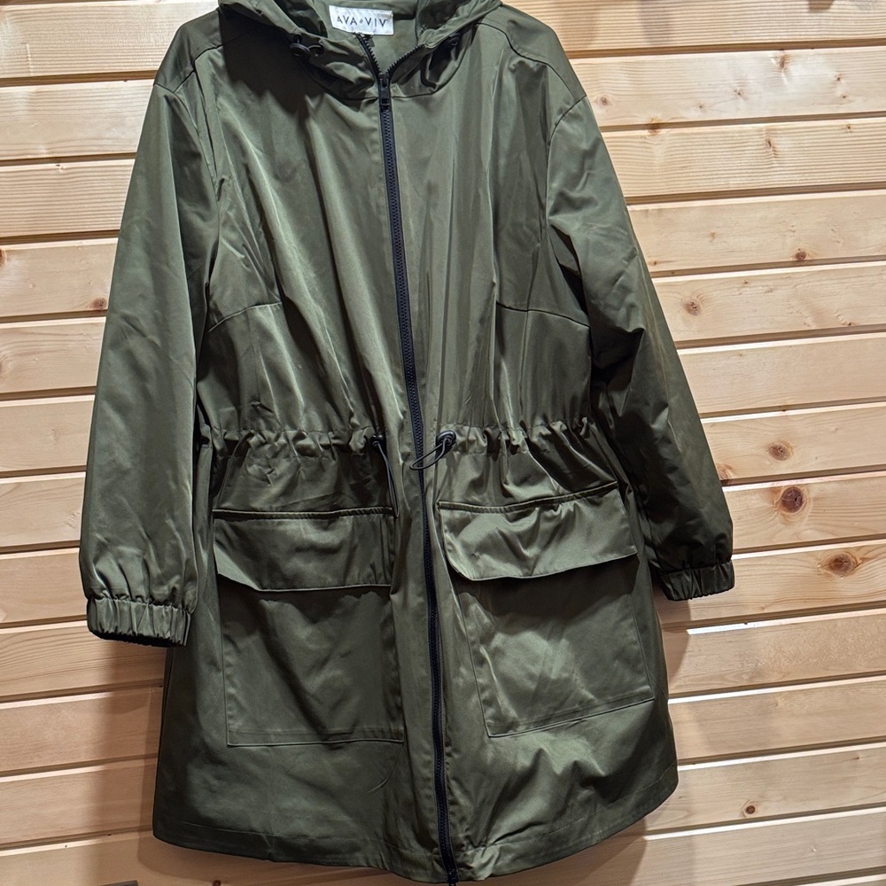 Ava & Viv Olive Green Hooded Jacket